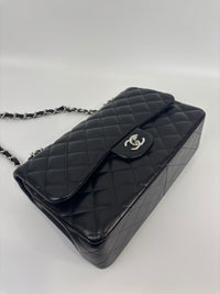 Jumbo Classic Double Flap in Black Lambskin SHW