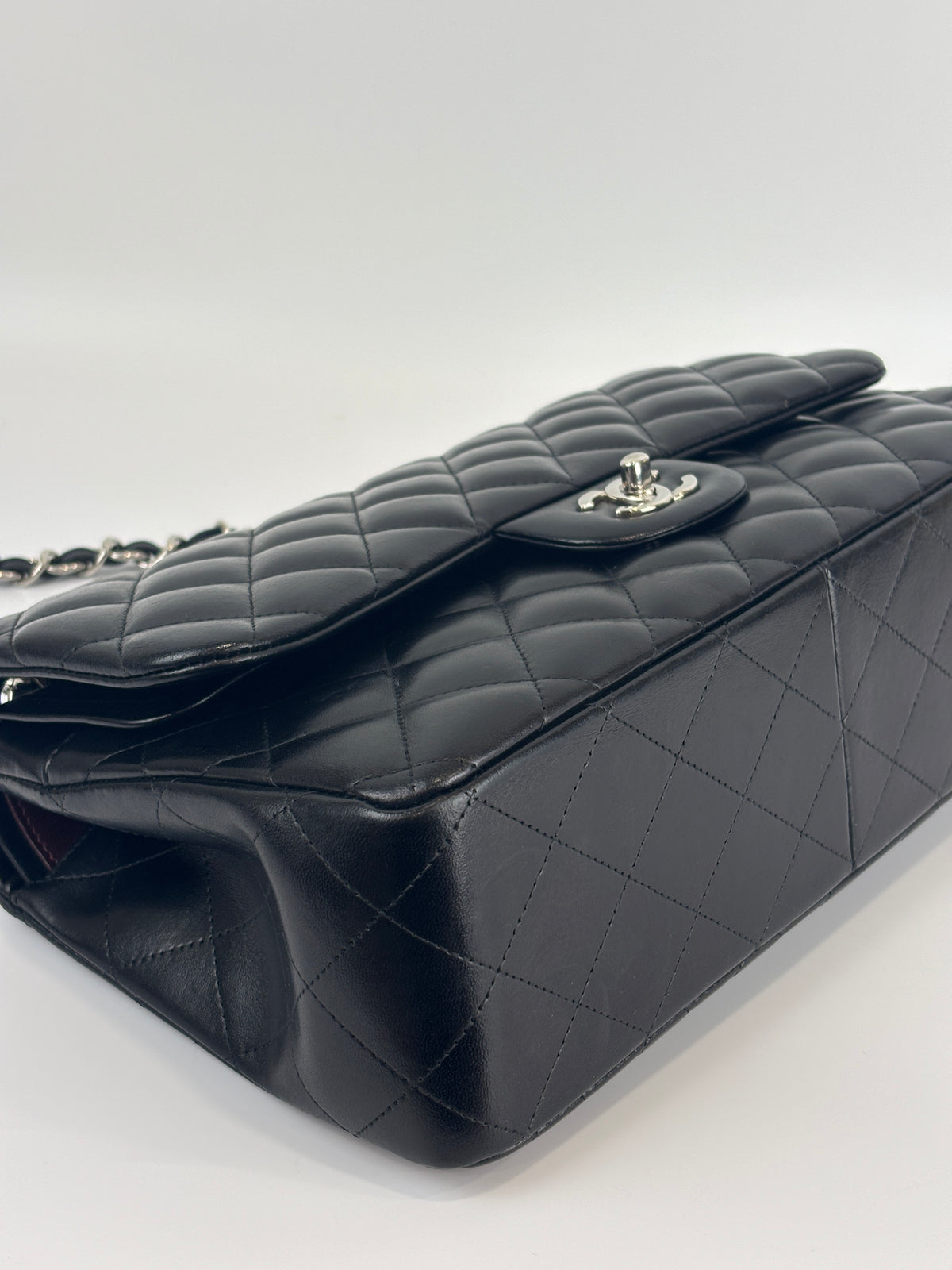 Jumbo Classic Double Flap in Black Lambskin SHW