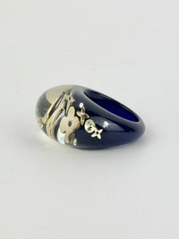 Black Resin Inclusion Ring Size M