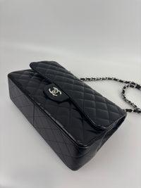 Jumbo Classic Double Flap in Black Lambskin SHW
