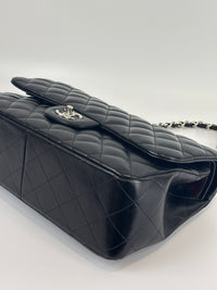 Jumbo Classic Double Flap in Black Lambskin SHW