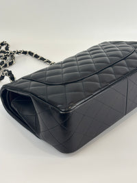 Jumbo Classic Double Flap in Black Lambskin SHW