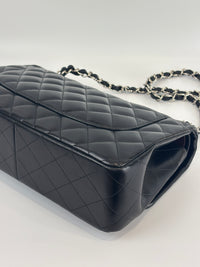 Jumbo Classic Double Flap in Black Lambskin SHW
