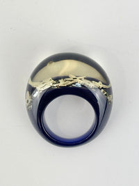 Black Resin Inclusion Ring Size M