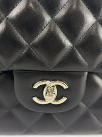Jumbo Classic Double Flap in Black Lambskin SHW