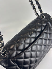 Jumbo Classic Double Flap in Black Lambskin SHW
