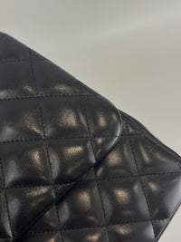 Jumbo Classic Double Flap in Black Lambskin SHW