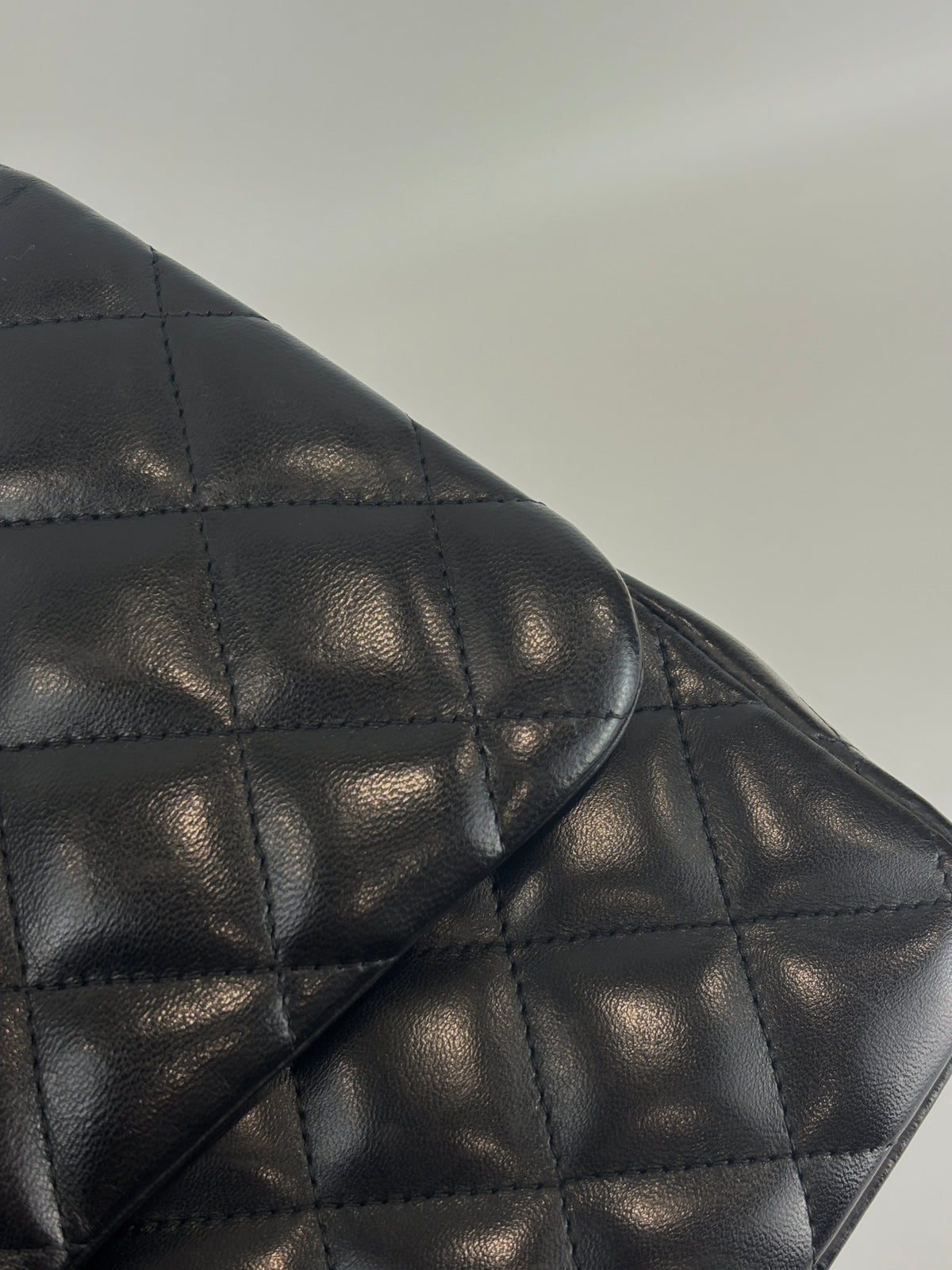 Jumbo Classic Double Flap in Black Lambskin SHW