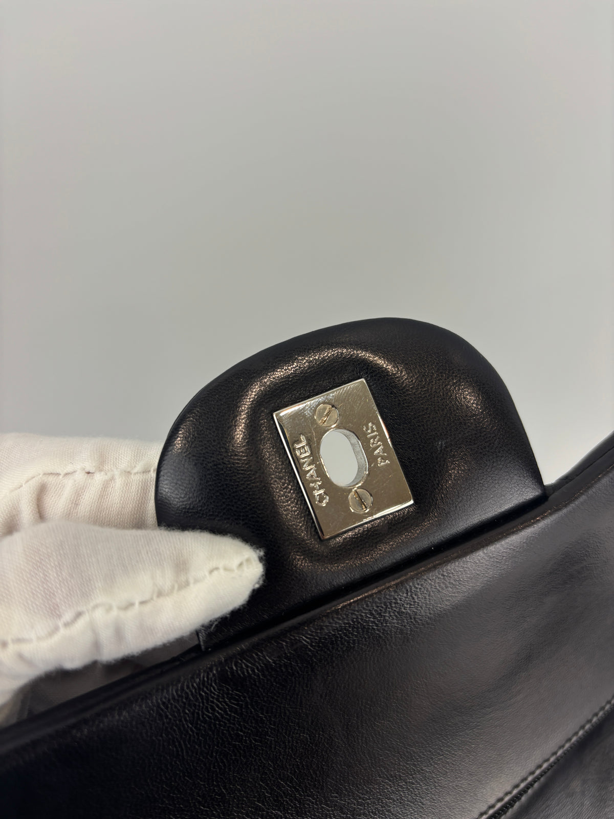 Jumbo Classic Double Flap in Black Lambskin SHW