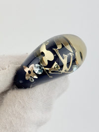 Black Resin Inclusion Ring Size M