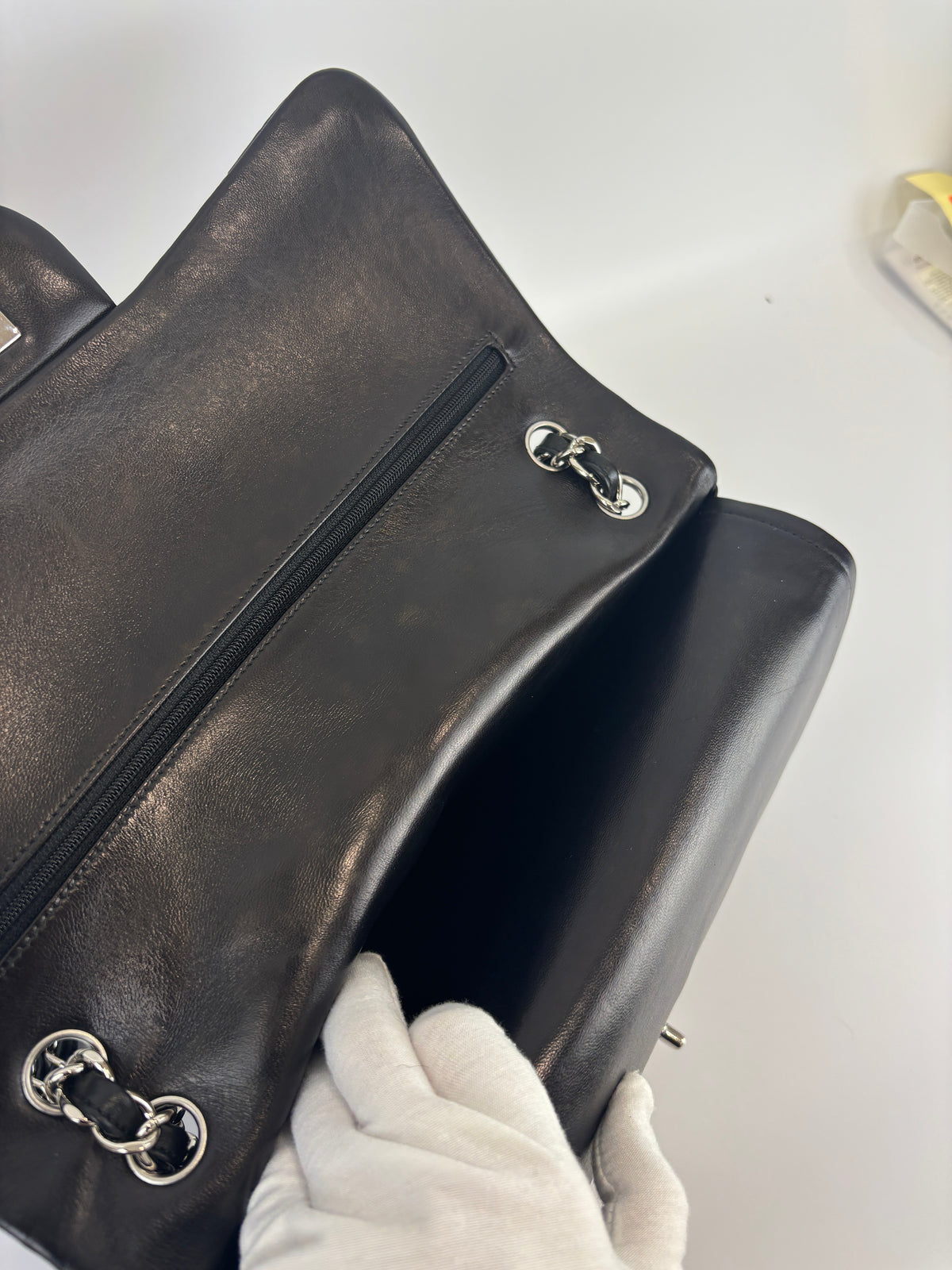 Jumbo Classic Double Flap in Black Lambskin SHW