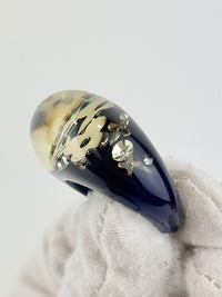 Black Resin Inclusion Ring Size M