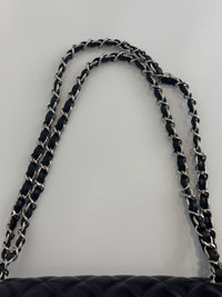 Jumbo Classic Double Flap in Black Lambskin SHW