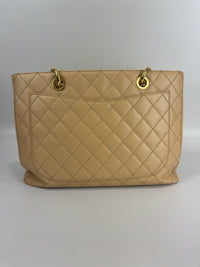 Grand Shopping Tote (GST) in Beige Caviar GHW