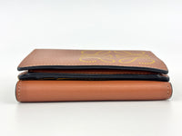 Anagram Trifold Compact Wallet in Brown Calfskin