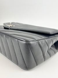 Lady Chevron Flap Bag Black SHW
