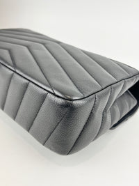 Lady Chevron Flap Bag Black SHW