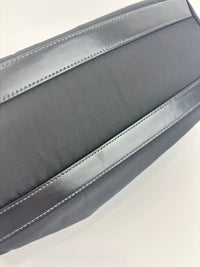 Black Tessuto & Patent Leather Embossed Logo Boston Bag