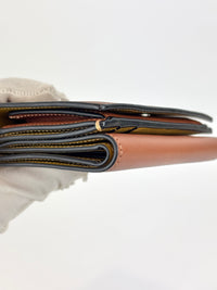Anagram Trifold Compact Wallet in Brown Calfskin