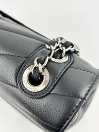 Lady Chevron Flap Bag Black SHW