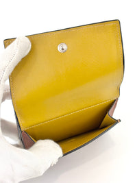 Anagram Trifold Compact Wallet in Brown Calfskin