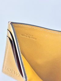 Anagram Trifold Compact Wallet in Brown Calfskin