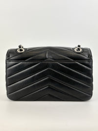 Lady Chevron Flap Bag Black SHW
