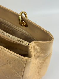 Grand Shopping Tote (GST) in Beige Caviar GHW