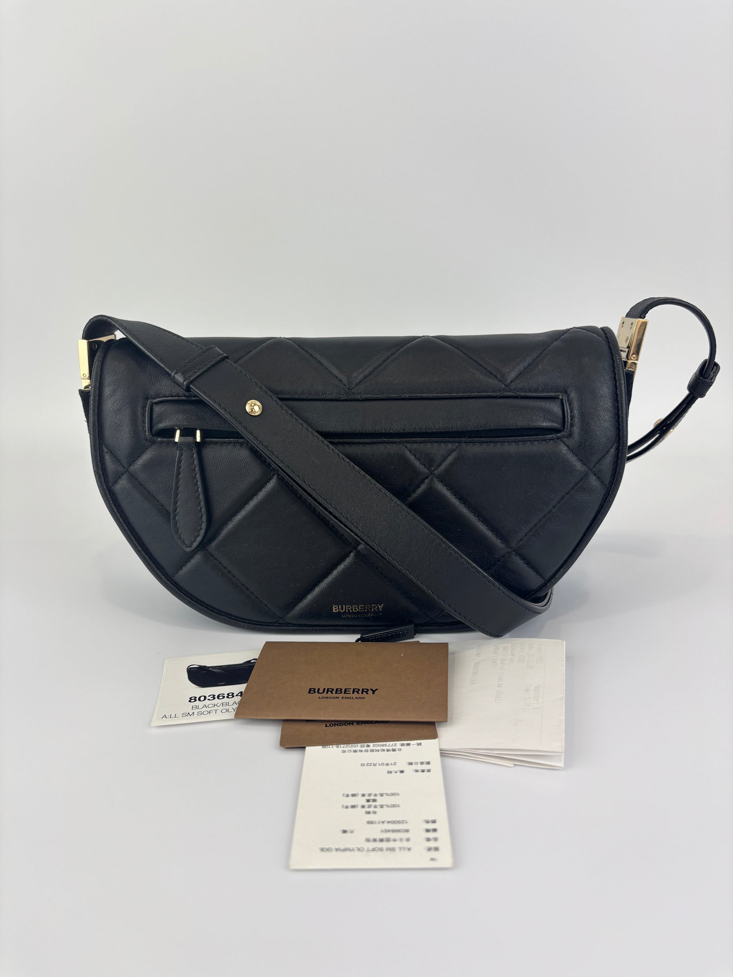 Small Quilted Lambskin Olympia Shoulder Bag in Black