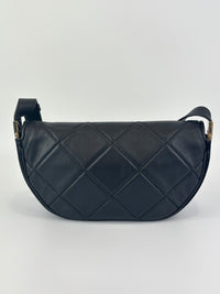 Small Quilted Lambskin Olympia Shoulder Bag in Black