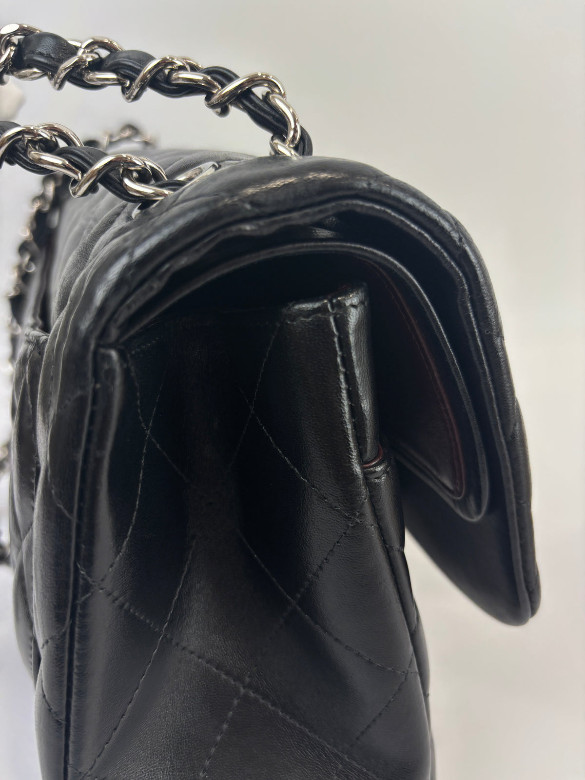 Jumbo Classic Double Flap in Black Lambskin SHW