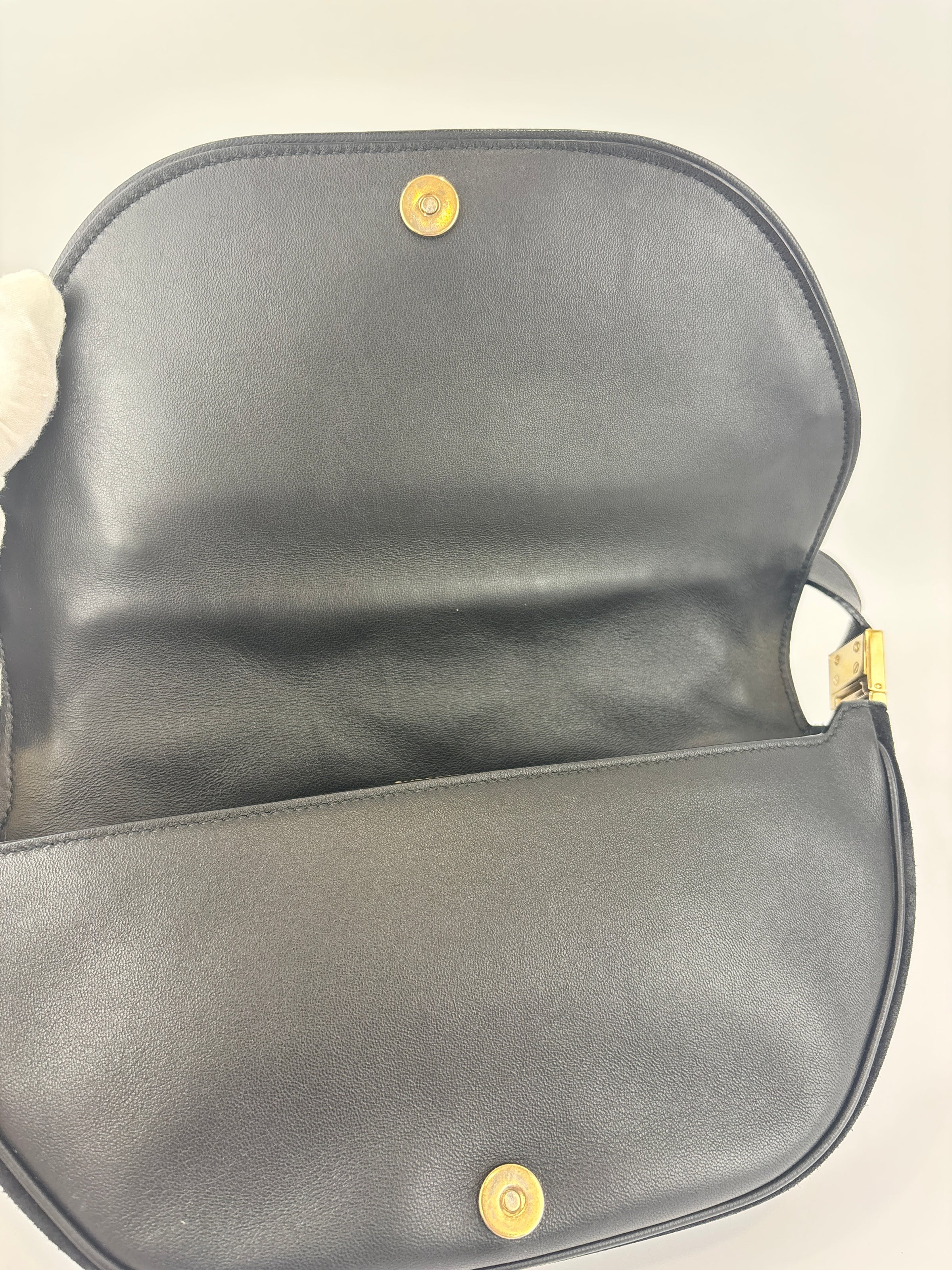 Small Quilted Lambskin Olympia Shoulder Bag in Black