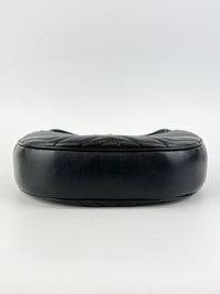 GG Marmont Small Half-Moon Shoulder Bag in Black