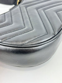 GG Marmont Small Half-Moon Shoulder Bag in Black