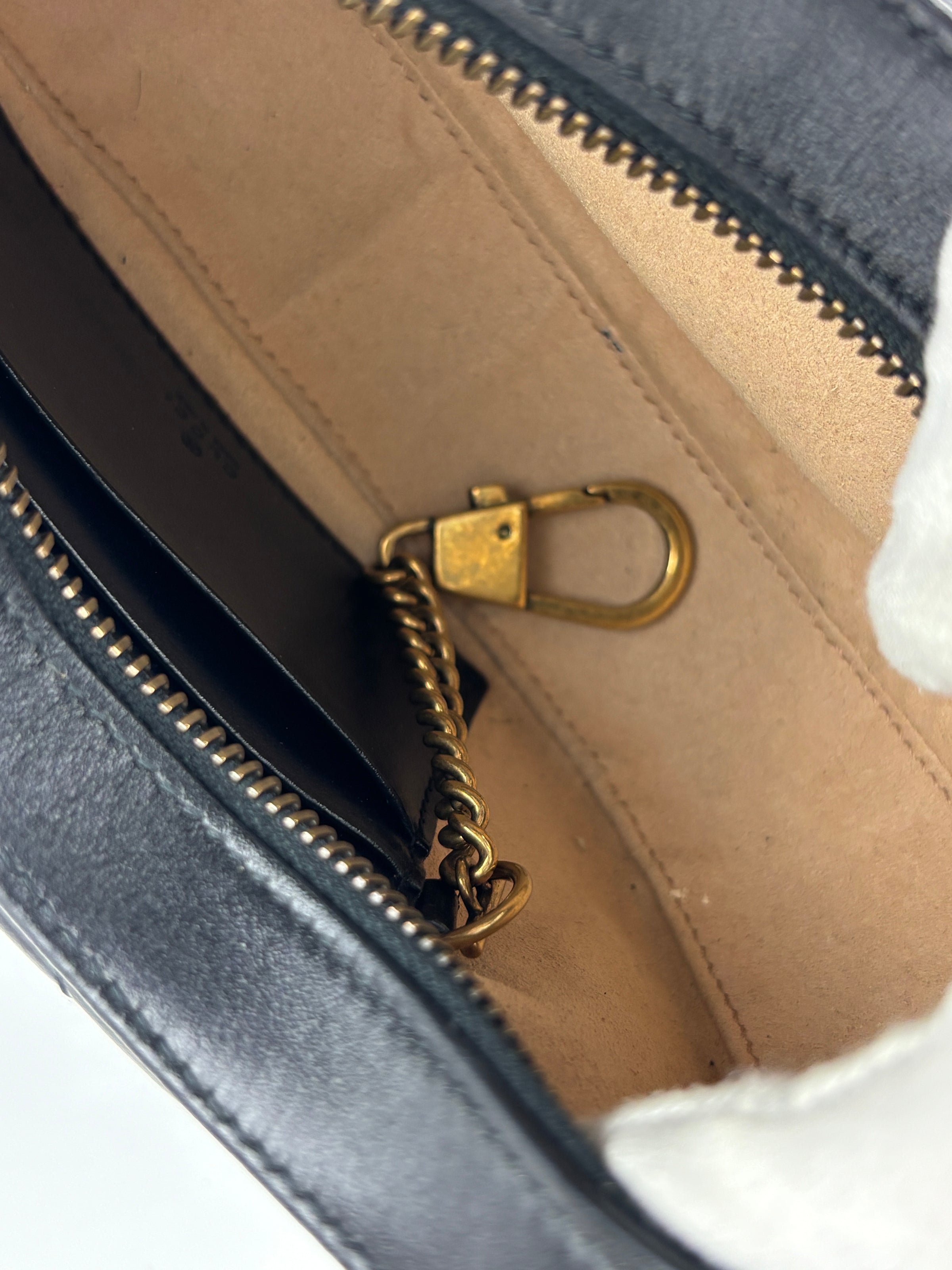 GG Marmont Small Half-Moon Shoulder Bag in Black