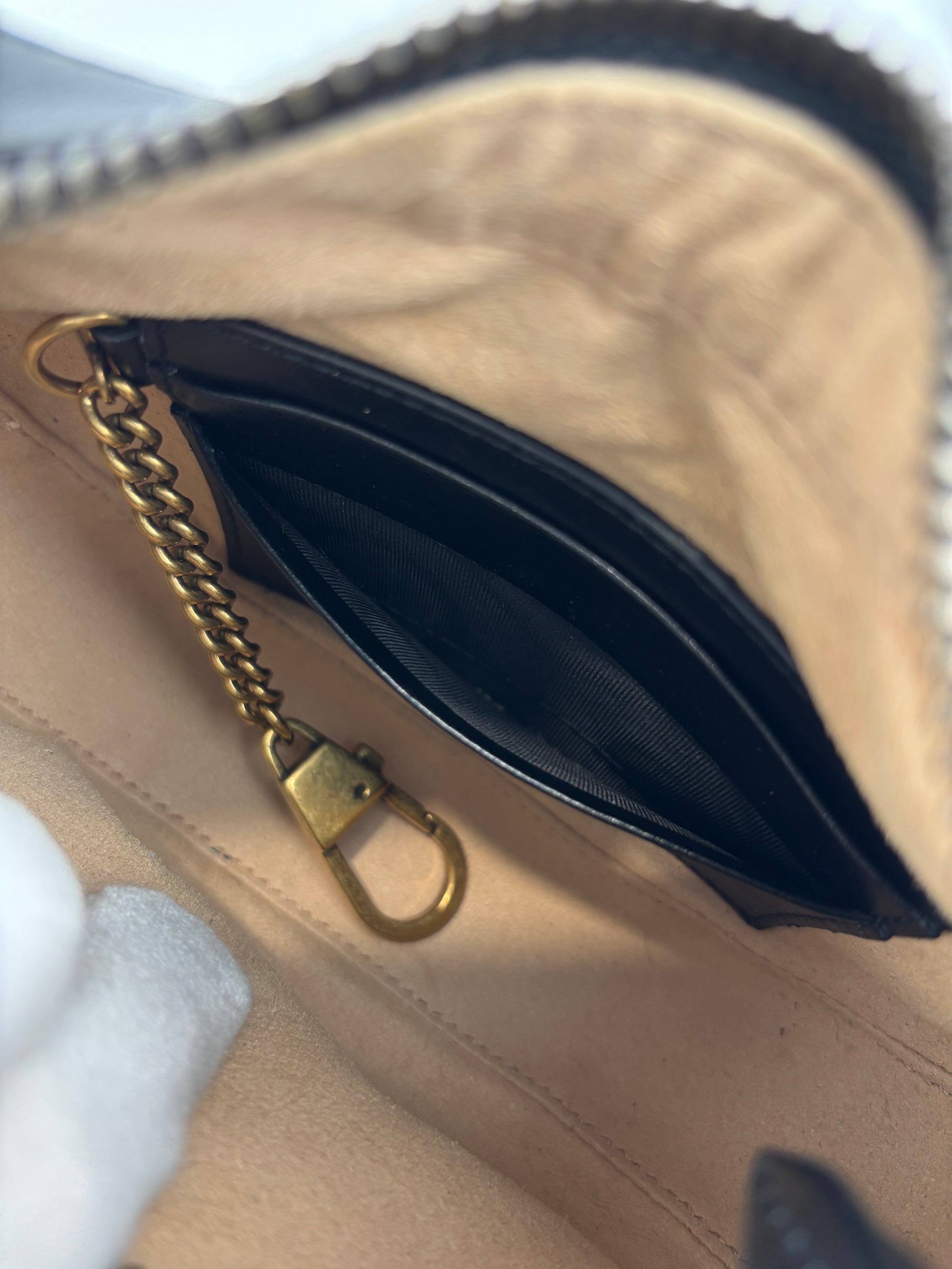 GG Marmont Small Half-Moon Shoulder Bag in Black
