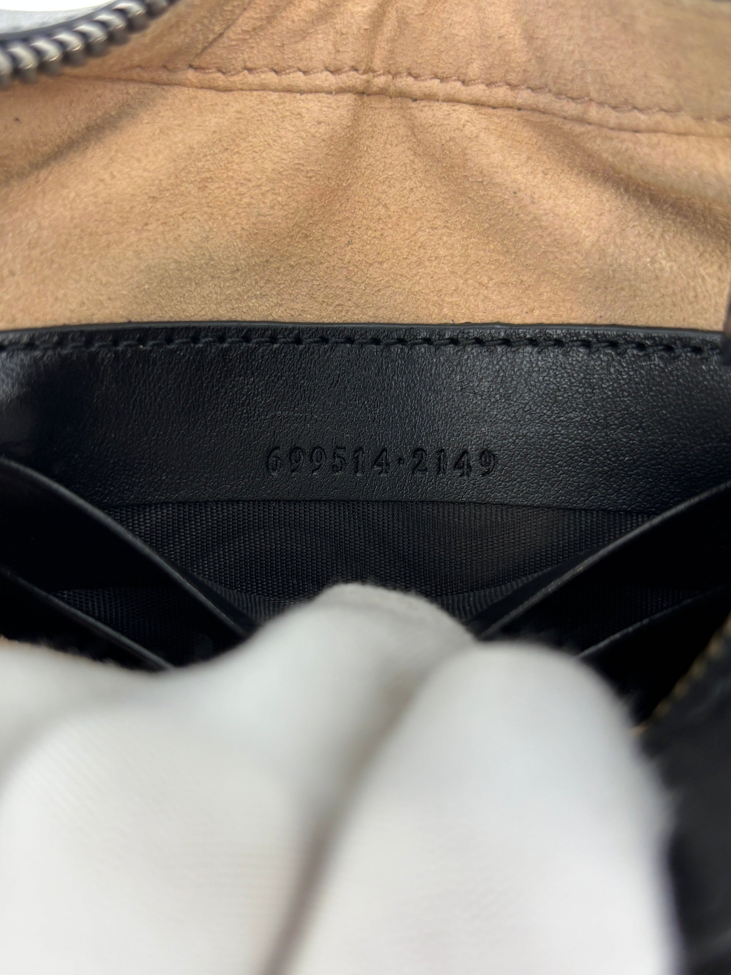 GG Marmont Small Half-Moon Shoulder Bag in Black