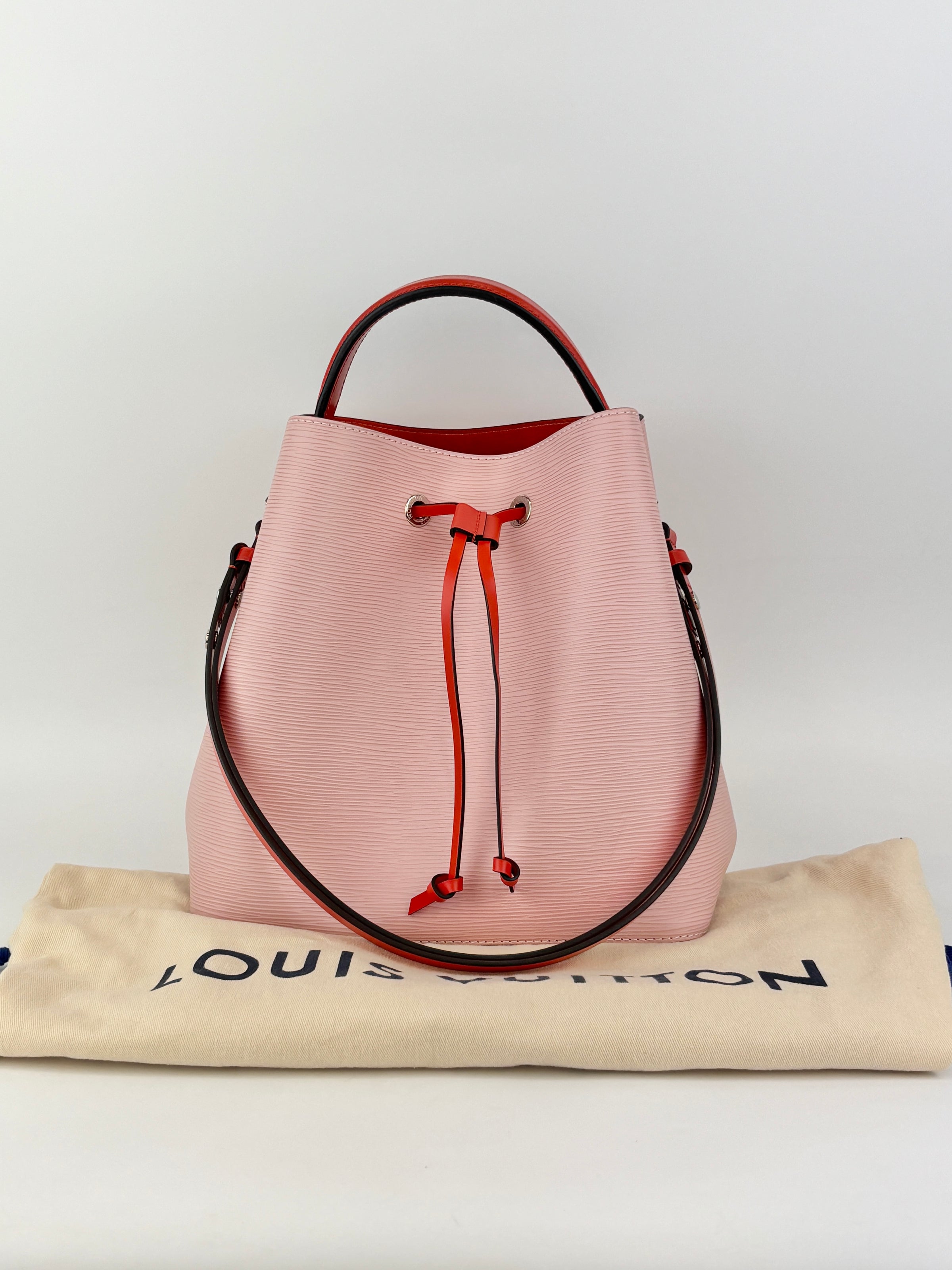 NeoNoe MM Rose Ballerine Epi Leather Bucket Bag