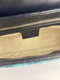GG Marmont Small Canvas Shoulder Bag in Blue