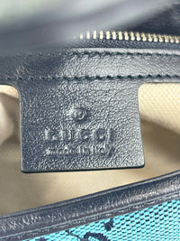 GG Marmont Small Canvas Shoulder Bag in Blue