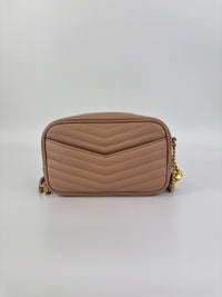 Mini Lou Camera Bag in Vintage Peach Matelassé Grain de Poudre