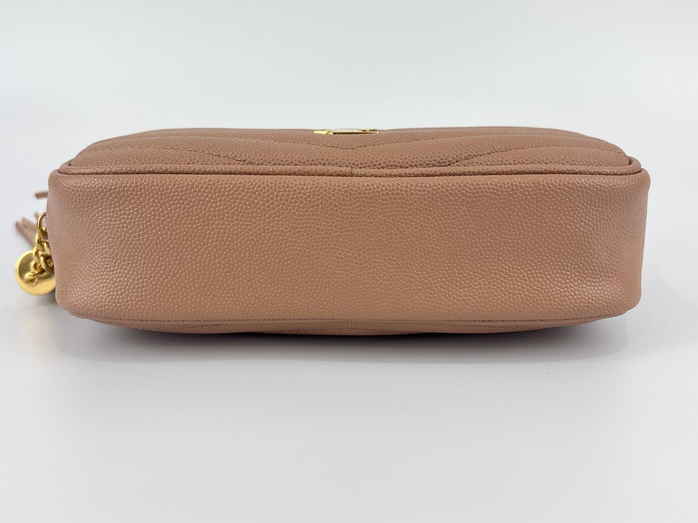 Mini Lou Camera Bag in Vintage Peach Matelassé Grain de Poudre