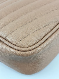 Mini Lou Camera Bag in Vintage Peach Matelassé Grain de Poudre