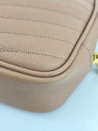 Mini Lou Camera Bag in Vintage Peach Matelassé Grain de Poudre