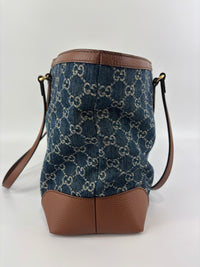 Ophidia GG Medium Tote in Blue Denim
