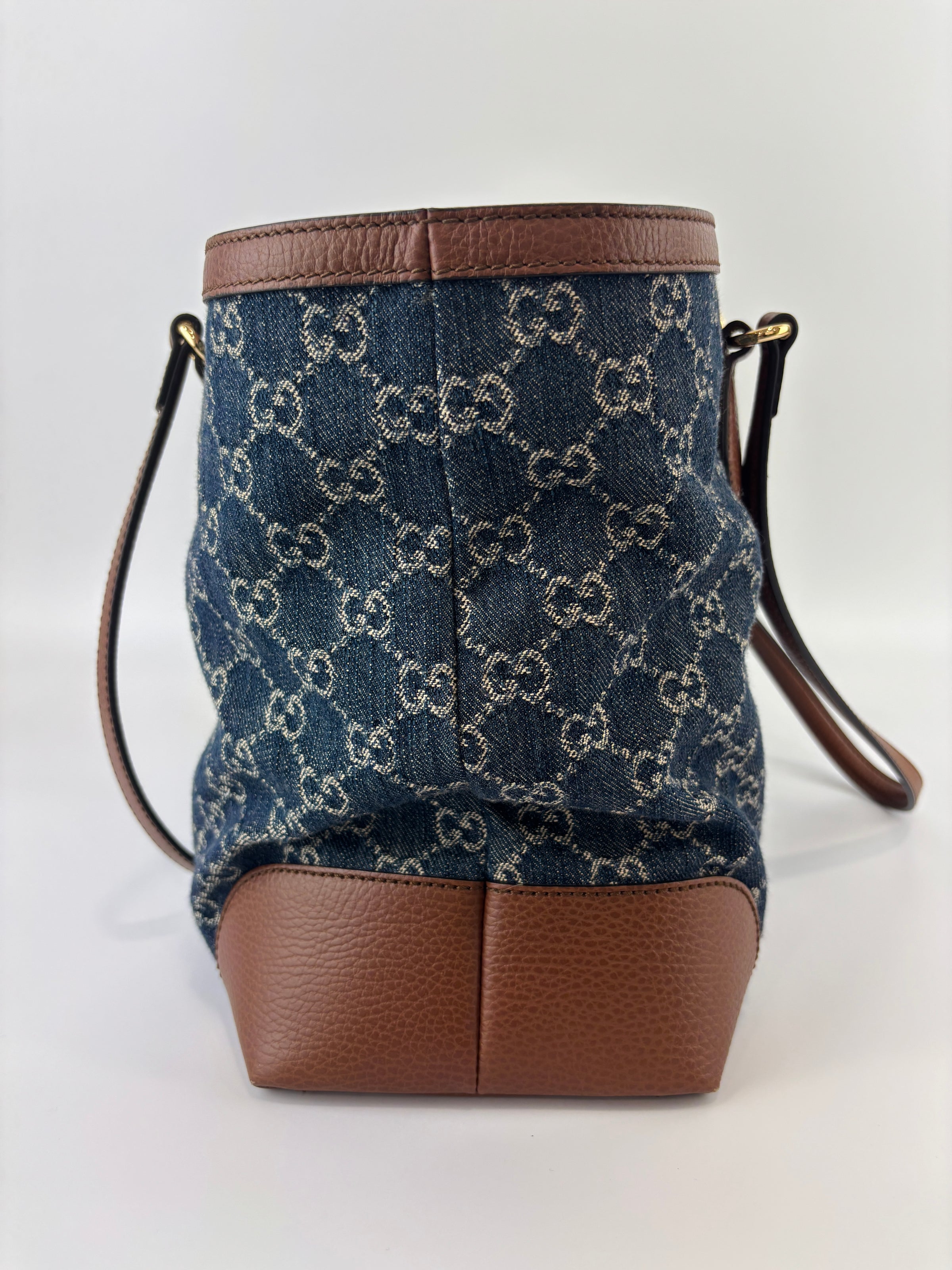 Ophidia GG Medium Tote in Blue Denim