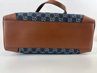 Ophidia GG Medium Tote in Blue Denim