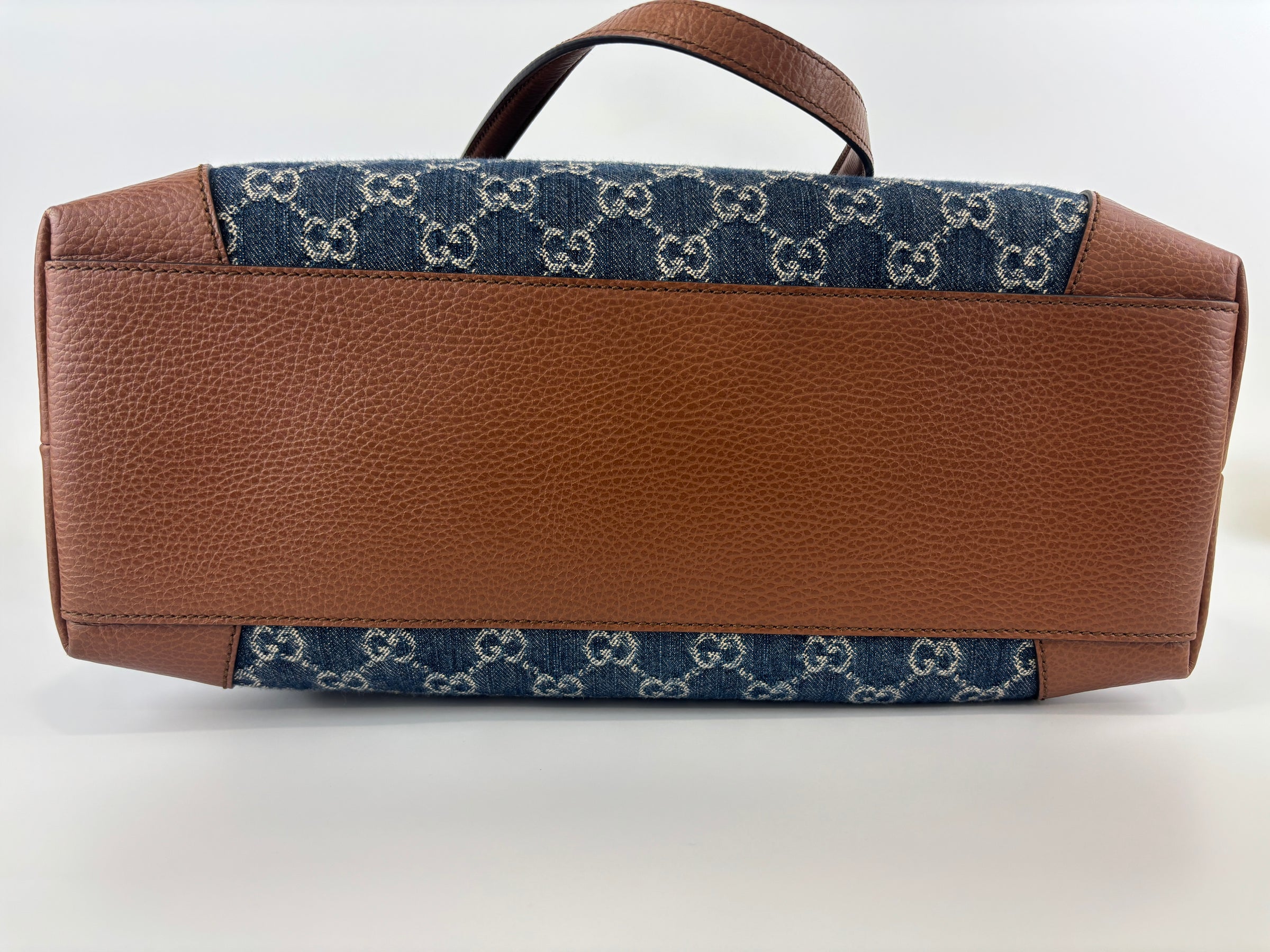 Ophidia GG Medium Tote in Blue Denim