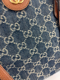 Ophidia GG Medium Tote in Blue Denim