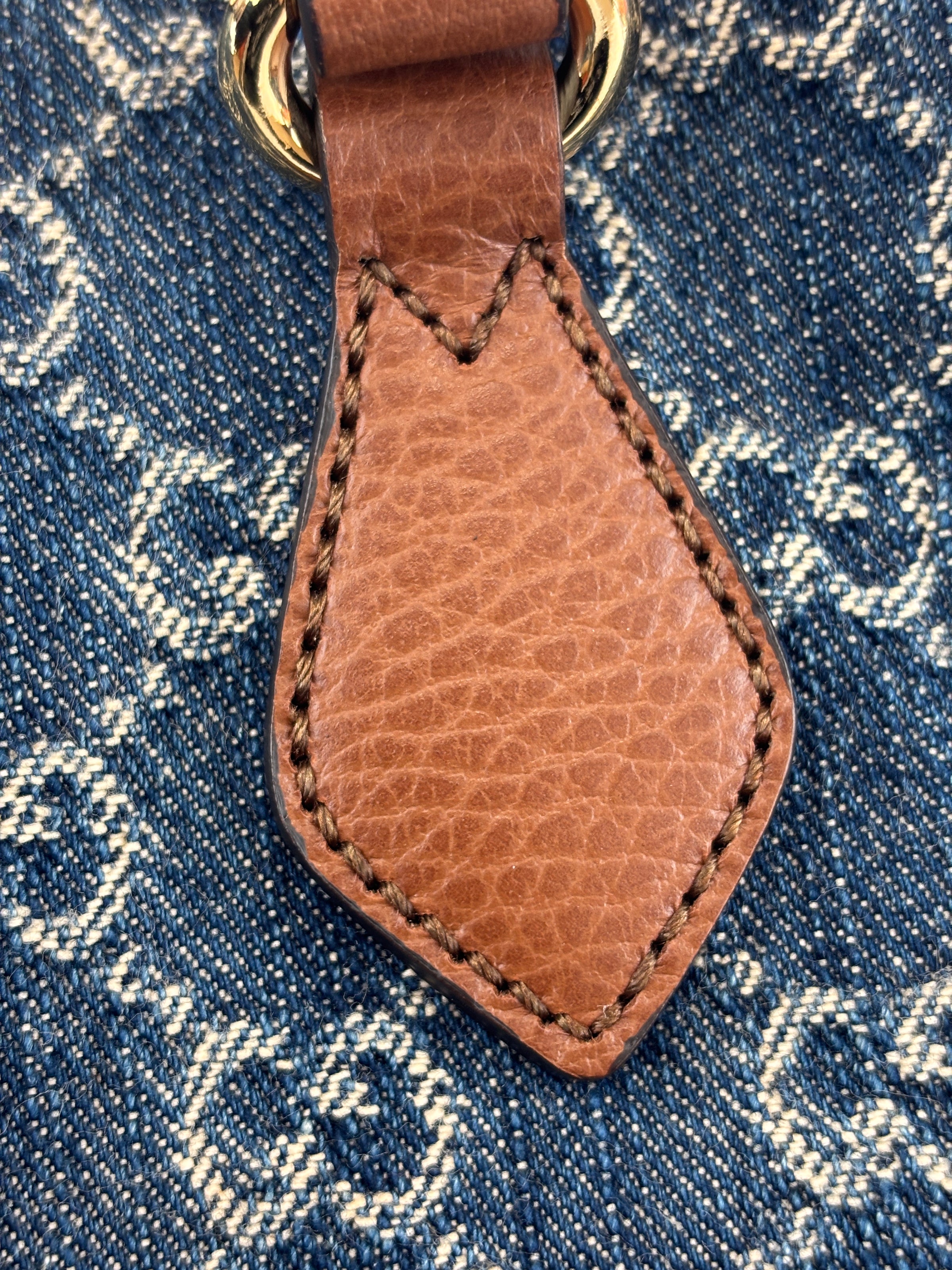 Ophidia GG Medium Tote in Blue Denim